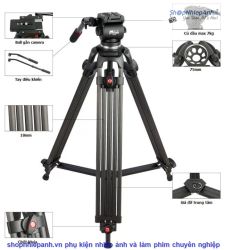 thumbnail Tripod Jieyang 0508CD Carbon video pro - 0