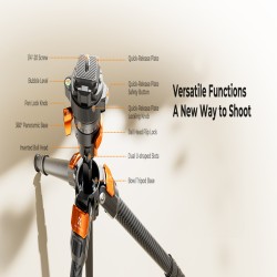 thumbnail Tripod K&F concept Carbon fiber travel ultra light weight A225C2+BH-28L (KF09.175) - 7