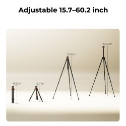 thumbnail Tripod K&F concept Carbon fiber travel ultra light weight A225C2+BH-28L (KF09.175) - 4
