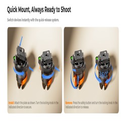 thumbnail Tripod K&F concept Carbon fiber travel ultra light weight A225C2+BH-28L (KF09.175) - 6