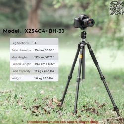 thumbnail Tripod K&F concept Carbon fiber X254C4+BH30 (KF09.116) - 0