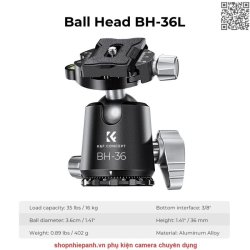 thumbnail Tripod K&F concept Carbon fiber X254C4+BH36 (KF09.117) - 3