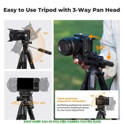 thumbnail Tripod K&F concept đa năng SA255A3+BV01 black (kf09.126) - 4