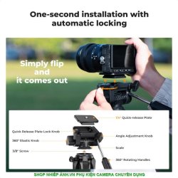 thumbnail Tripod K&F concept đa năng S254A3+BV01 black (kf09.154) - 3