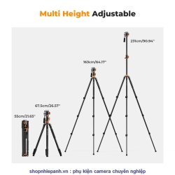 thumbnail Tripod K&F concept TA254A7+FH-03 đầu dầu siêu mượt panorama chân siêu cao chụp top shot  (KF09.137) - 5