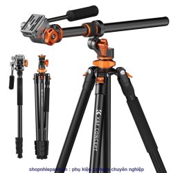 thumbnail Tripod K&F concept TA254A7+FH-03 đầu dầu siêu mượt panorama chân siêu cao chụp top shot  (KF09.137)