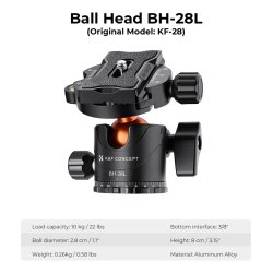 thumbnail Tripod K&F concept K234A7+BH-28L (KF09.087V6) - 12