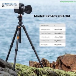 thumbnail Tripod K&F concept carbon fiber K254C2+BH-36L (KF09.123) - 3
