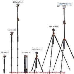 thumbnail Tripod K&F concept T254A7+BH-28L (KF09.119) ultra high 230cm top shot - 3