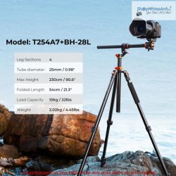 thumbnail Tripod K&F concept T254A7+BH-28L (KF09.119) ultra high 230cm top shot - 0