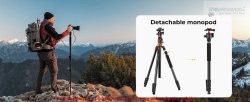 thumbnail Tripod K&F concept T254A7+BH-28L (KF09.119) ultra high 230cm top shot - 10