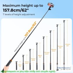 thumbnail Tripod K&F concept MS-08 2in1 selfie stick tripod for action cam smartphone camera (KF09.127) - 0