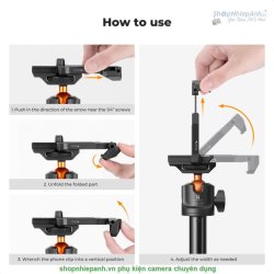thumbnail Tripod K&F concept MS-08 2in1 selfie stick tripod for action cam smartphone camera (KF09.127) - 6
