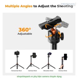 thumbnail Tripod K&F concept MS-08 2in1 selfie stick tripod for action cam smartphone camera (KF09.127) - 4