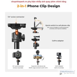 thumbnail Tripod K&F concept MS-08 2in1 selfie stick tripod for action cam smartphone camera - 1