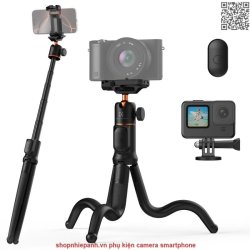 thumbnail Tripod K&F concept MS-29 2in1 selfie stick tripod for action cam smartphone camera
