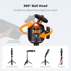 thumbnail Tripod K&F concept MS-71 auto open selfie stick tripod for action cam smartphone camera (KF09.180S3) - 4