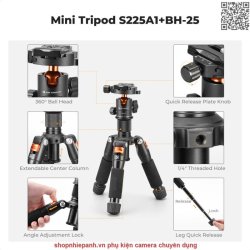 thumbnail Tripod K&F concept S225A1+BH-25 smart mini (KF09.150) - 1