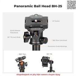 thumbnail Tripod K&F concept S225A1+BH-25 smart mini (KF09.150) - 4