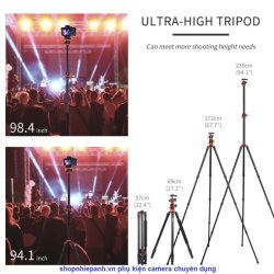 thumbnail Tripod K&F concept T254A8+BH-28L (SA254T1) (KF09.086) top shot - 11