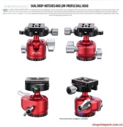 thumbnail tripod Leofoto LA-284C + đầu ball LH-30 ( Red kit) - 8