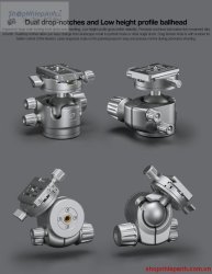 thumbnail tripod Leofoto LG-324C + đầu ball LH-40R ( Màu bạc) - 4