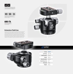 thumbnail tripod Leofoto LQ-365C + đầu ball LH-47 - 7