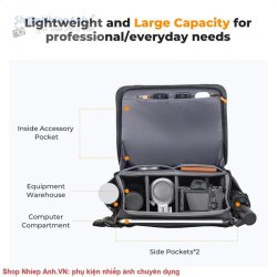 thumbnail Túi K&F concept Sling bag KF13.163 Urban Wander Black U10 10L - 1