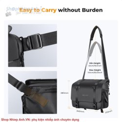 thumbnail Túi K&F concept Sling bag KF13.163 Urban Wander Black U10 10L - 3