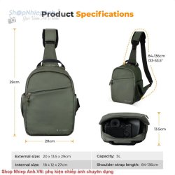 thumbnail Túi K&F concept Sling bag KF13.171V2 Urban Wander Green U08 5L - 4