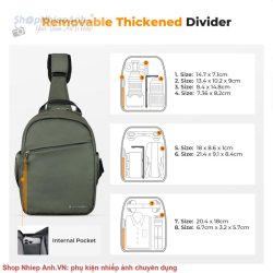 thumbnail Túi K&F concept Sling bag KF13.171V2 Urban Wander Green U08 5L - 0