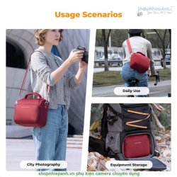thumbnail Túi K&F concept Sling bag KF13.179V9 Urban Wander Red U05 5L - 5