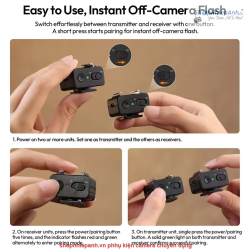 thumbnail Ulanzi LA10 Mini Flash Trigger tích hợp TX và RX for all camera - 2