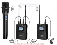 Microphone wireless UHF Comica WM200B (2 phát 1 nhận)